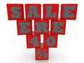 Sale ere 40% concept on red toy blocks Royalty Free Stock Photo