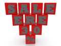 Sale ere 30% concept on red toy blocks Royalty Free Stock Photo