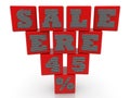 Sale ere 45% concept on red toy blocks Royalty Free Stock Photo