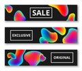 Sale, exclusive, original black isolated banners.