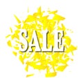 Sale explosion. Abstract background. Yellow blast for discounts