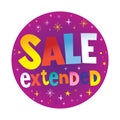 Sale extended circle banner poster Royalty Free Stock Photo