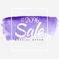 Sale final up to 20 off sign over art brush acrylic stroke paint abstract texture background poster vector illustration Royalty Free Stock Photo