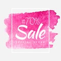 Sale final up to 70 off sign over art brush acrylic stroke paint abstract texture background poster vector illustration Royalty Free Stock Photo