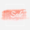 Sale final up to 70 off sign over art brush acrylic stroke paint abstract texture background poster vector illustration Royalty Free Stock Photo