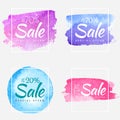 Sale final up to 70 off watercolor sign over art brush paint abstract texture background poster vector illustration