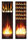 Sale fire banners Royalty Free Stock Photo