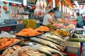 Sale of fresh fish at the market