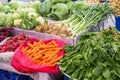Sale of fresh vegetables in the bazaar Royalty Free Stock Photo