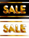 SALE gold colored black and white banners