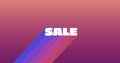 Sale graphic with colourful trails on dark pink background Royalty Free Stock Photo
