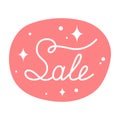 Sale Hand Drawn Lettering Banner In Bubble Vector