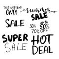 Sale. Hand drawn word tag