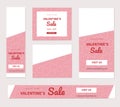 Sale header or banner set with discount offer for Happy Valentine Day celebration. Vector illustration. Royalty Free Stock Photo