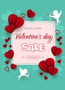 Sale header or banner set with discount offer for Happy Valentine`s Day celebration Royalty Free Stock Photo