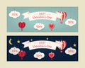 Sale header or banner set with discount offer for Happy Valentine`s Day celebration. Royalty Free Stock Photo
