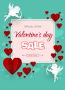 Sale header or banner set with discount offer for Happy Valentine`s Day celebration Royalty Free Stock Photo