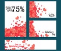 Sale header or banner set with discount offer for Happy Valentine's Day celebration Royalty Free Stock Photo
