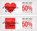 Sale header or banner set with discount offer for Happy Valentines Day celebration. Royalty Free Stock Photo