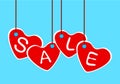 Sale heart shape tags, Vector Illustration