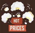 Sale and Hot Price, Steaming Shopping Discount Royalty Free Stock Photo