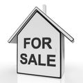 For Sale House Means Selling Or Auctioning Home Royalty Free Stock Photo