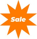 Orange Sale Burst Icon Royalty Free Stock Photo