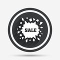 Sale icon. Cracked hole symbol.