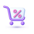 Sale icon in 3d style. Online sale. 3d promo icon vector render illustration