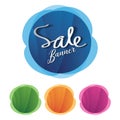 Set of round colorful vector shapes, sale banner, sticker, label, icon, buttons, tags, promotion banner, marketing Royalty Free Stock Photo