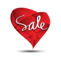 Sale icon, heart polygon vector, sticker, label, buttons, tags, promotion banner, marketing