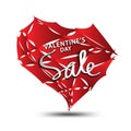 Sale icon, heart polygon vector, sticker, label, buttons, tags, promotion banner, marketing, Design elements for business Royalty Free Stock Photo