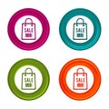 Sale icons. Sale Bag signs. Shopping symbol. Colorful web button with icon Royalty Free Stock Photo