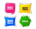 Sale icons. Best choice, price symbols. Vector
