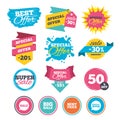 Sale icons. Special offer speech bubbles symbols. Royalty Free Stock Photo