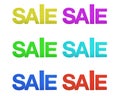 Sale inscription in foam letters on white isolated background Royalty Free Stock Photo