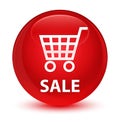 Sale glassy red round button Royalty Free Stock Photo