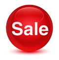 Sale glassy red round button Royalty Free Stock Photo