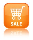 Sale special orange square button Royalty Free Stock Photo