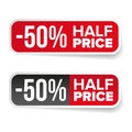 Sale label half price sticker