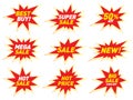 Sale label price tag banner star badge template sticker design. Royalty Free Stock Photo