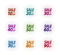 Sale, label set. Business, shop, mall symbol. Vector illustration