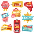 Discount tags or labels, stickers with price