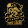 Barber Shop Hair Salon Hair Stylist Vintage logo Luxury Pomade Retro Royal Vector