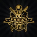 Barber Shop Hair Salon Hair Stylist Vintage logo Luxury Pomade Retro Royal Vector