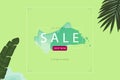SALE Landing Page Web Banner Minimal Style With Pastel Color Vector Template