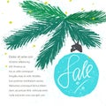 Sale lettering on christmas tree ornament
