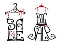 Sale lettering on shirt and dress shape