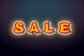 Sale light sign with lamps. discount letter Retro light bulb. Vi