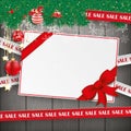 Sale Lines Christmas Gift Coupon Card Wood Royalty Free Stock Photo